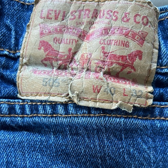 Levi’s Men’s 505 Regular Fit Straight Leg Blue Jeans 40x32 - Picture 3 of 6